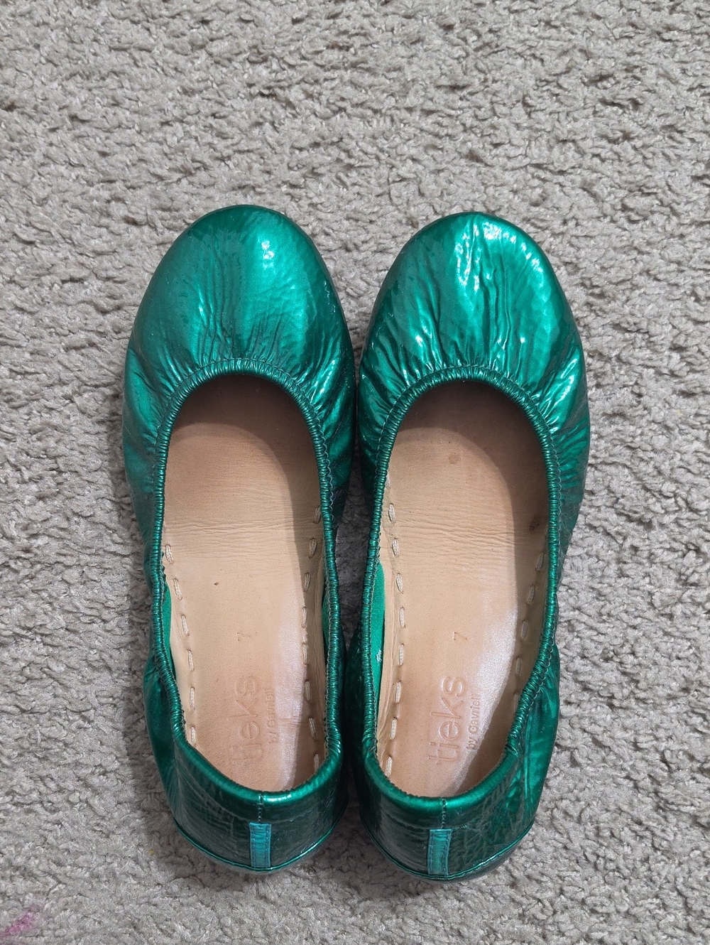Tieks Emerald Green Metallic Ballet Flats